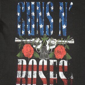 GUNS N ROSES REVOLVER AMERICAN FLAG - MEDIUM BLACK T-SHIRT L379